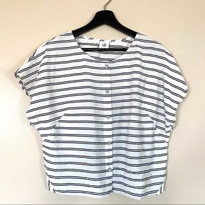 Cabi Striped Crinkle Top